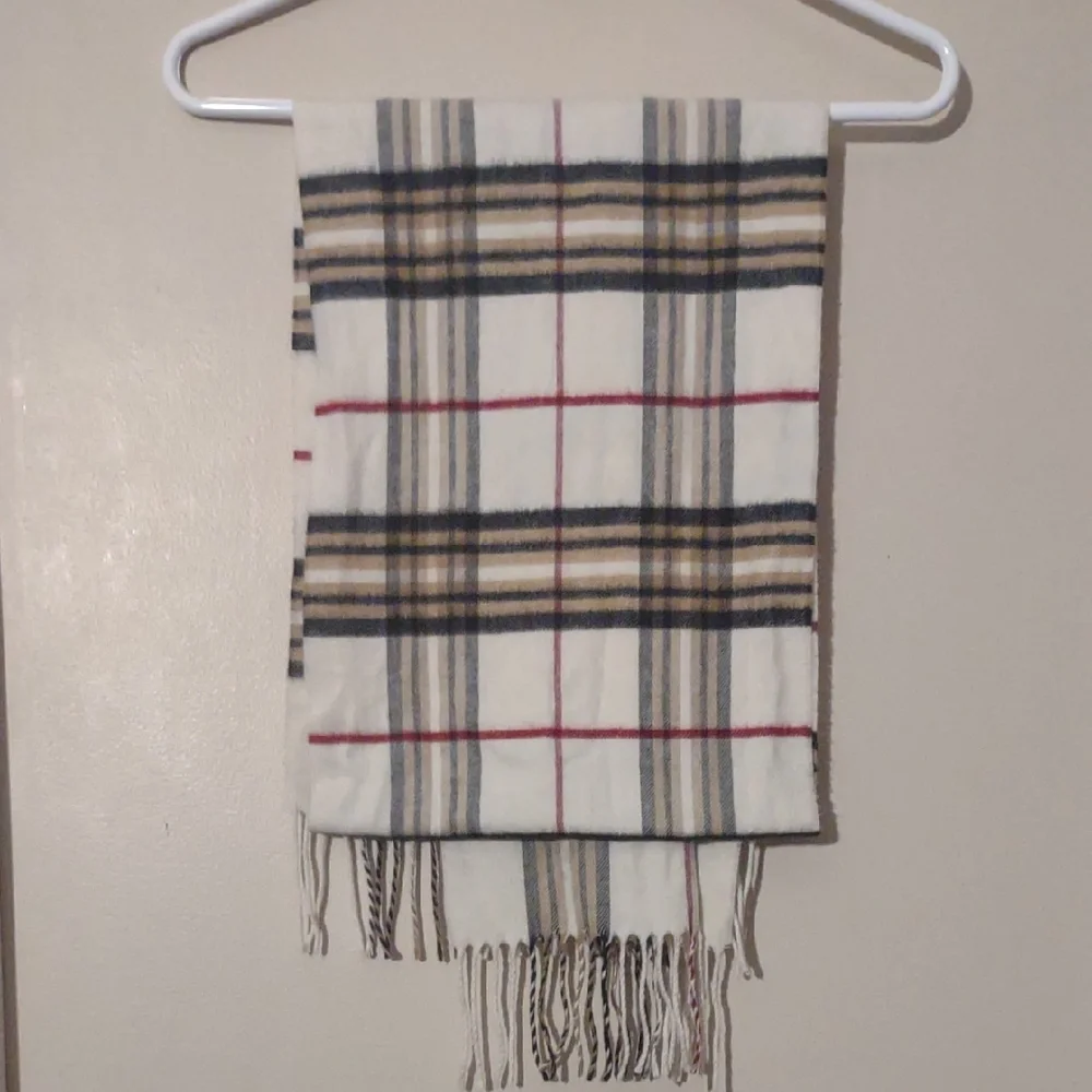 Cashmink Soft Plaid‎ Scarf with Fringe
